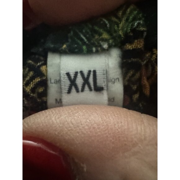 Boho Floral Peacock Harem Pants XXL Lounge Yoga Green Paisley Soft Aesthetic - Picture 8 of 11